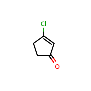 Chemical structure of 3-chlorocyclopent-2-en-1-one , CAS 53102-14-0, AChemBlock X214693
