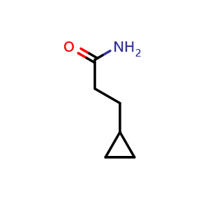 Chemical structure of 3-Cyclopropyl-propionamide , CAS 86505-38-6, AChemBlock X214697