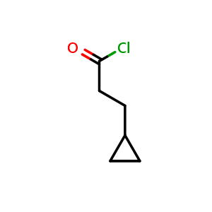 Chemical structure of 3-Cyclopropyl-propionyl chloride , CAS 56105-20-5, AChemBlock X214698