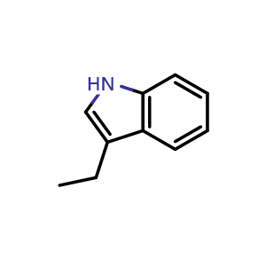 Chemical structure of 3-ethyl-1H-indole , CAS 1484-19-1, AChemBlock X214705