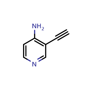 Chemical structure of 3-ethynylpyridin-4-amine , CAS 1239605-12-9, AChemBlock X214706