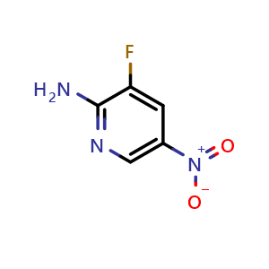 Chemical structure of 3-fluoro-5-nitropyridin-2-amine , CAS 1232432-08-4, AChemBlock X214712