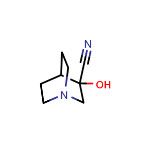 Chemical structure of 3-hydroxyquinuclidine-3-carbonitrile , CAS 6238-30-8, AChemBlock X214724