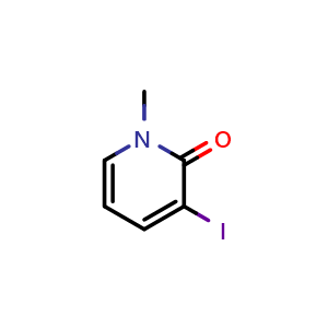 Chemical structure of 3-iodo-1-methyl-1,2-dihydropyridin-2-one , CAS 615534-44-6, AChemBlock X214726