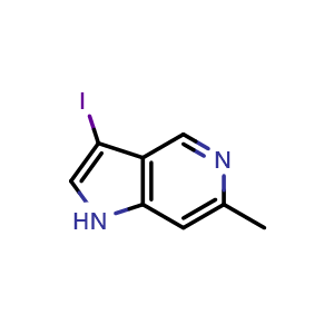 Chemical structure of 3-Iodo-6-methyl-5-azaindole , CAS 1000342-78-8, AChemBlock X214738