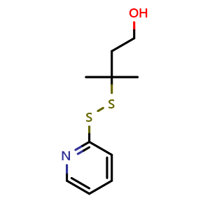 Chemical structure of 3-methyl-3-(pyridin-2-yldisulfaneyl)butan-1-ol , CAS 2566943-09-5, AChemBlock X214757
