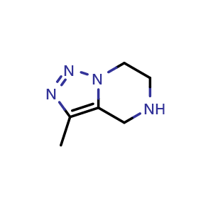 Chemical structure of 3-methyl-4,5,6,7-tetrahydrotriazolo[1,5-a]pyrazine , CAS 1293996-10-7, AChemBlock X214760