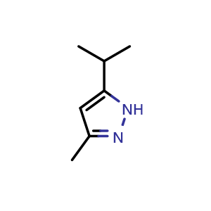 Chemical structure of 3-methyl-5-(propan-2-yl)-1H-pyrazole , CAS 132558-01-1, AChemBlock X214762
