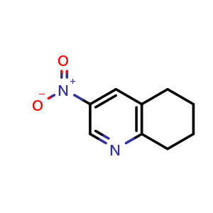 Chemical structure of 3-nitro-5,6,7,8-tetrahydroquinoline , CAS 84531-35-1, AChemBlock X214774