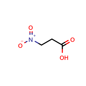 Chemical structure of 3-nitropropanoic acid , CAS 504-88-1, AChemBlock X214777