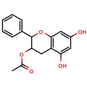 Chemical structure of 3-O-Acetylpinobanksin , CAS 52117-69-8, AChemBlock X214779