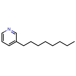 Chemical structure of 3-Octylpyridine , CAS 58069-37-7, AChemBlock X214780