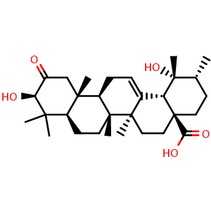 Chemical structure of 3-Oxopomolic acid , CAS 13849-90-6, AChemBlock X214787
