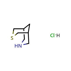 Chemical structure of 3-thia-7-azabicyclo[3.3.1]nonane hydrochloride , CAS 2137536-36-6, AChemBlock X214795