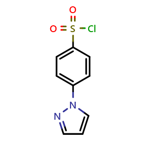 Chemical structure of 4-(1h-pyrazol-1-yl)benzenesulfonyl chloride , CAS 18336-39-5, AChemBlock X214810