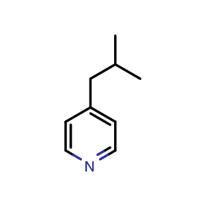 Chemical structure of 4-(2-methylpropyl)pyridine , CAS 4810-79-1, AChemBlock X214825