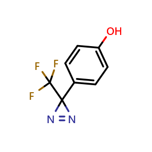 Chemical structure of 4-(3-(trifluoromethyl)-3H-diazirin-3-yl)phenol , CAS 156824-51-0, AChemBlock X214828