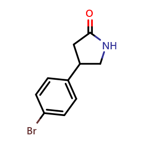 Chemical structure of 4-(4-bromophenyl)pyrrolidin-2-one , CAS 28311-23-1, AChemBlock X214834