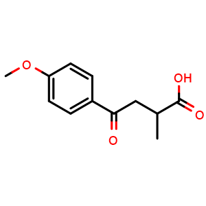 Chemical structure of 4-(4-methoxyphenyl)-2-methyl-4-oxo-butanoic acid , CAS 5717-16-8, AChemBlock X214840
