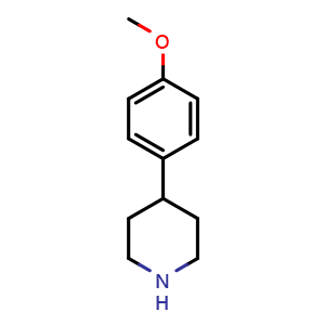 Chemical structure of 4-(4-methoxyphenyl)piperidine , CAS 67259-62-5, AChemBlock X214841