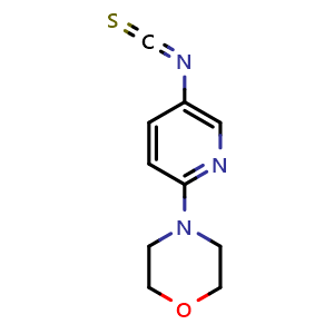 Chemical structure of 4-(5-isothiocyanatopyridin-2-yl)morpholine , CAS 52024-29-0, AChemBlock X214844