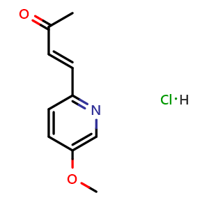 Chemical structure of 4-(5-methoxy-2-pyridyl)but-3-en-2-one hydrochloride , AChemBlock X214845