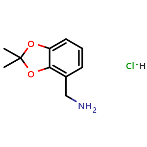 Chemical structure of 4-(aminomethyl)-2,2-dimethyl-1,3-benzodioxole hydrochloride , AChemBlock X214851