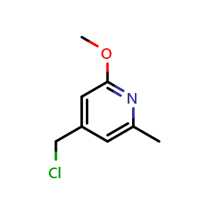 Chemical structure of 4-(chloromethyl)-2-methoxy-6-methylpyridine , CAS 1227595-34-7, AChemBlock X214861
