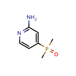 Chemical structure of 4-(dimethylphosphoryl)pyridin-2-amine , CAS 2361977-47-9, AChemBlock X214866