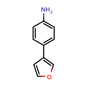 Chemical structure of 4-(furan-3-yl)aniline , CAS 936249-47-7, AChemBlock X214868