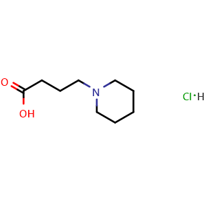 Chemical structure of 4-(piperidin-1-yl)butanoic acid hydrochloride , CAS 5463-76-3, AChemBlock X214880