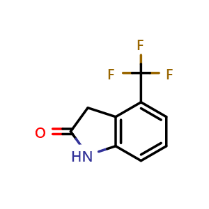 Chemical structure of 4-(trifluoromethyl)-2,3-dihydro-1H-indol-2-one , CAS 959238-47-2, AChemBlock X214888