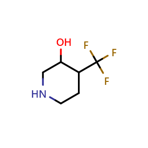 Chemical structure of 4-(Trifluoromethyl)piperidin-3-ol , CAS 1356342-85-2, AChemBlock X214889