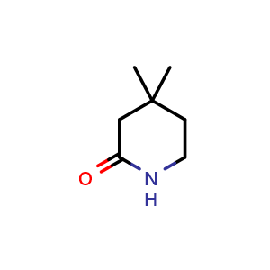 Chemical structure of 4,4-Dimethyl-piperidin-2-one , CAS 55047-81-9, AChemBlock X214896
