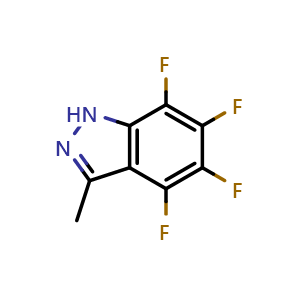 Chemical structure of 4,5,6,7-tetrafluoro-3-methyl-1H-indazole , CAS 220057-70-5, AChemBlock X214899