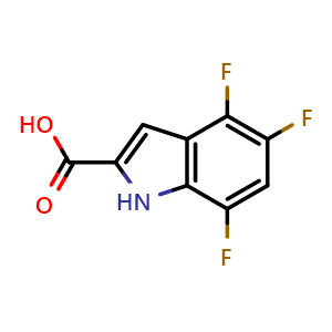 Chemical structure of 4,5,7-trifluoro-1H-indole-2-carboxylic acid , CAS 247564-69-8, AChemBlock X214904