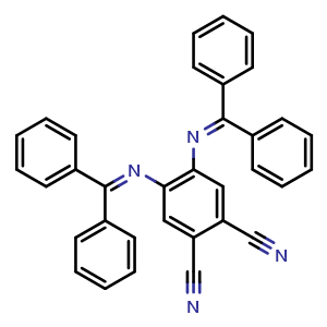 Chemical structure of 4,5-bis(benzhydrylideneamino)benzene-1,2-dicarbonitrile , CAS 2412528-31-3, AChemBlock X214905