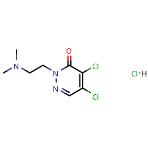 Chemical structure of 4,5-dichloro-2-(2-(dimethylamino)ethyl)pyridazin-3(2H)-one hydrochloride , CAS 65225-83-4, AChemBlock X214908