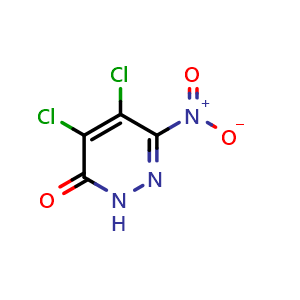 Chemical structure of 4,5-dichloro-6-nitro-2,3-dihydropyridazin-3-one , CAS 13645-43-7, AChemBlock X214913