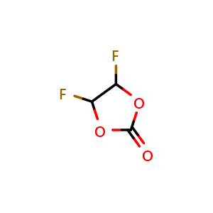 Chemical structure of 4,5-difluoro-1,3-dioxolan-2-one , CAS 171730-81-7, AChemBlock X214914