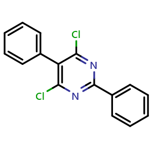 Chemical structure of 4,6-dichloro-2,5-diphenylpyrimidine , CAS 29133-99-1, AChemBlock X214927