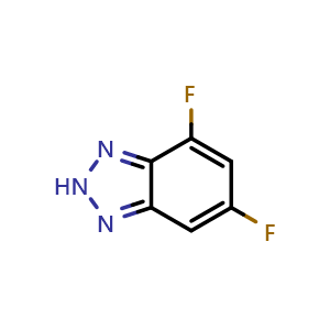 Chemical structure of 4,6-difluoro-2H-1,2,3-benzotriazole , CAS 2147718-46-3, AChemBlock X214934