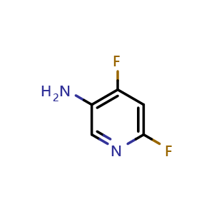Chemical structure of 4,6-difluoropyridin-3-amine , CAS 1643855-24-6, AChemBlock X214935