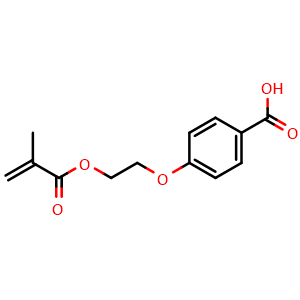Chemical structure of 4-[2-(2-methylprop-2-enoyloxy)ethoxy]benzoic acid , CAS 69260-39-5, AChemBlock X214952