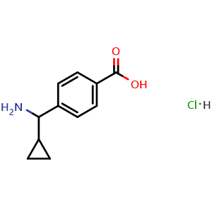 Chemical structure of 4-[amino(cyclopropyl)methyl]benzoic acid hydrochloride , AChemBlock X214956
