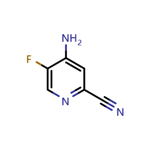 Chemical structure of 4-amino-5-fluoropicolinonitrile , CAS 1784406-28-5, AChemBlock X214971