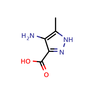 Chemical structure of 4-amino-5-methyl-1H-pyrazole-3-carboxylic acid , CAS 94993-81-4, AChemBlock X214972