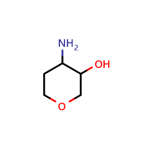 Chemical structure of 4-aminotetrahydro-2h-pyran-3-ol , CAS 33332-01-3, AChemBlock X214981