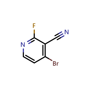 Chemical structure of 4-bromo-2-fluoronicotinonitrile , CAS 1240620-65-8, AChemBlock X215000