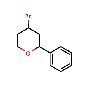 Chemical structure of 4-bromo-2-phenyltetrahydro-2H-pyran , CAS 936447-64-2, AChemBlock X215002